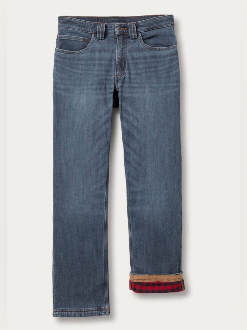 Duluth Trading flannel lined ballroom double flex jeans size 34x32